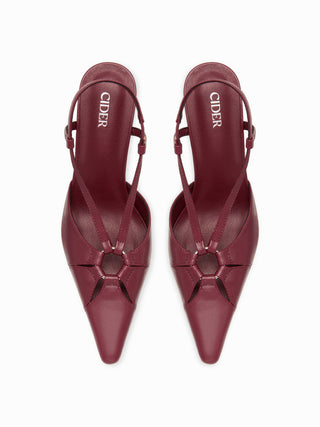 CUTOUT SLINGBACK KITTEN  HEELS