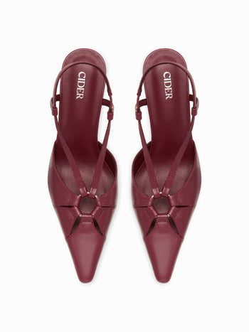 CUTOUT SLINGBACK KITTEN  HEELS