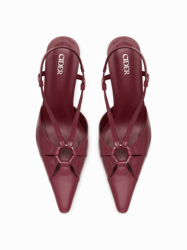 CUTOUT SLINGBACK KITTEN  HEELS