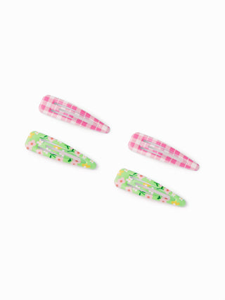 4PCS GINGHAM HAIR CLIP SET