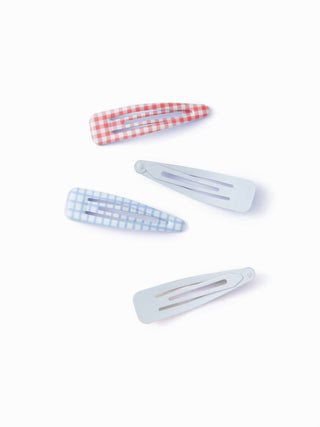 4PCS GINGHAM HAIR CLIP SET
