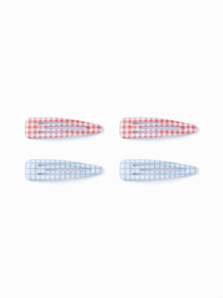 4PCS GINGHAM HAIR CLIP SET