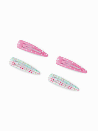 4PCS GINGHAM HAIR CLIP SET