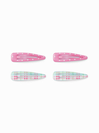 4PCS GINGHAM HAIR CLIP SET