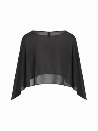 Ruched Cami Top & Chiffon Boat Neck Cape