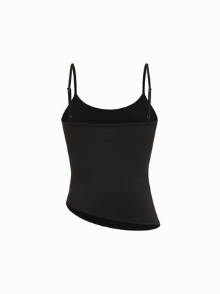 Ruched Cami Top & Chiffon Boat Neck Cape