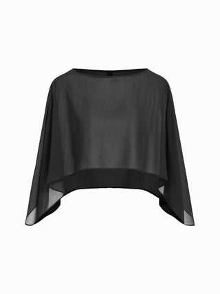Ruched Cami Top & Chiffon Boat Neck Cape