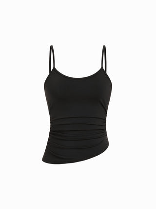 Ruched Cami Top & Chiffon Boat Neck Cape