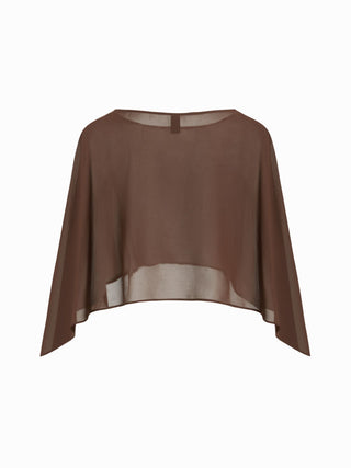 Ruched Cami Top & Chiffon Boat Neck Cape