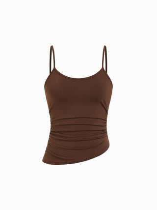Ruched Cami Top & Chiffon Boat Neck Cape
