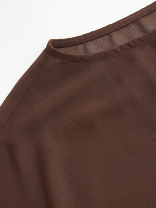 Ruched Cami Top & Chiffon Boat Neck Cape