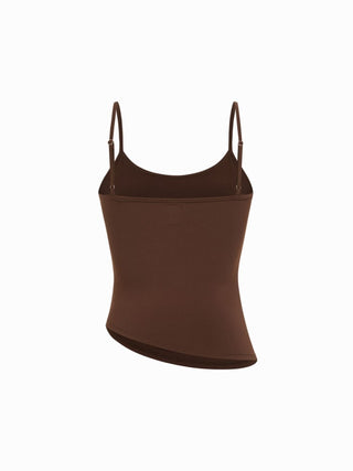 Ruched Cami Top & Chiffon Boat Neck Cape