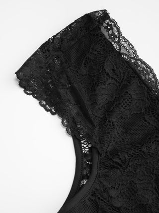 Lace V-Neck Sleeveless Bodysuit Top