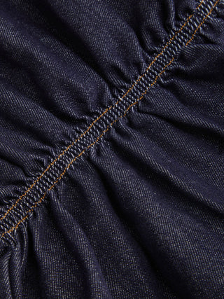 Denim Mid Rise Ruffled Belted Barrel-leg Cropped Jeans