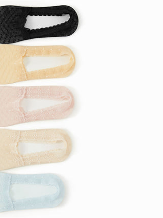 5 PAIRS POLKA DOT LACE INVISIBLE SOCKS SET