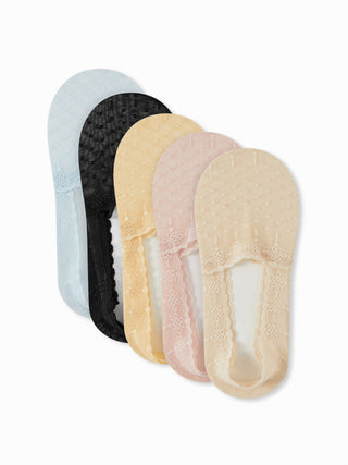 5 PAIRS POLKA DOT LACE INVISIBLE SOCKS SET