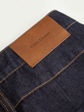 Denim Mid Rise Asymmetrical Metal Detail Wide Leg Jeans