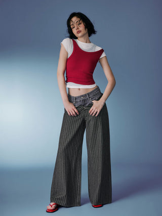 Cotton-blend Round Neckline Solid Tank Top