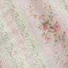 Cotton-blend Stripe Floral V-neck Ruffle Sleeve Lace Trim Blouse