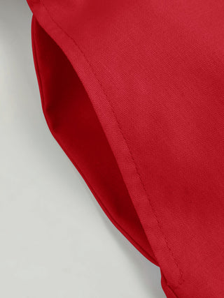 Linen-blend V-neck Button Through Tie Back A-line Mini Dress