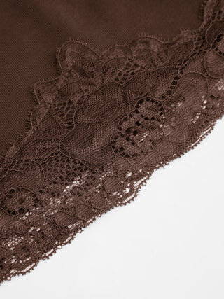 Cotton-blend Boat Neck Ruched Lace Panel A-line Mini Dress