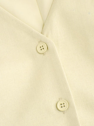 Linen-blend V-neck Button Through Tie Back A-line Mini Dress