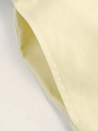Linen-blend V-neck Button Through Tie Back A-line Mini Dress