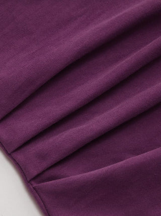 Cotton-blend Boat Neck Ruched Asymmetrical Hem Tee