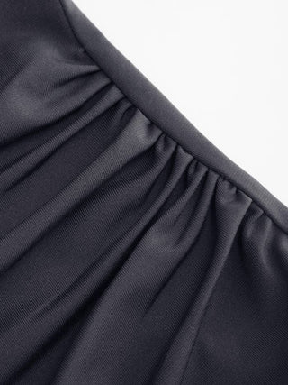 Boat Neck Short Sleeve Ruched A-line Mini Dress