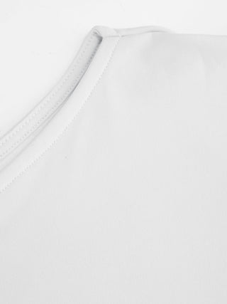 Boat Neck Short Sleeve Ruched A-line Mini Dress