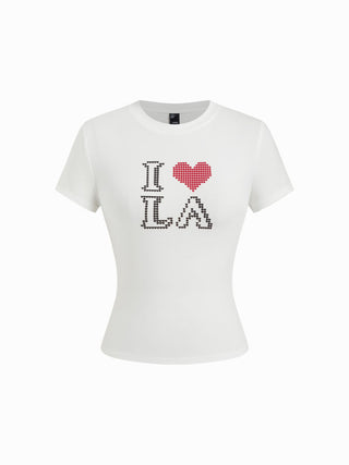 Cotton-blend I Heart LA Graphic Short Sleeve Tee