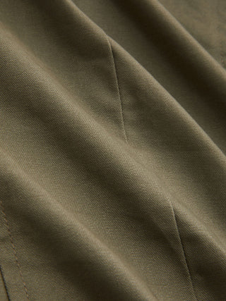 Cotton-blend Stand Collar Metal Detail Jacket