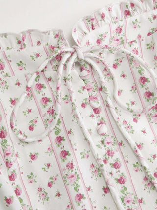 Cotton-blend Ditsy Floral Square Neck Ruffled Flared Mini Dress