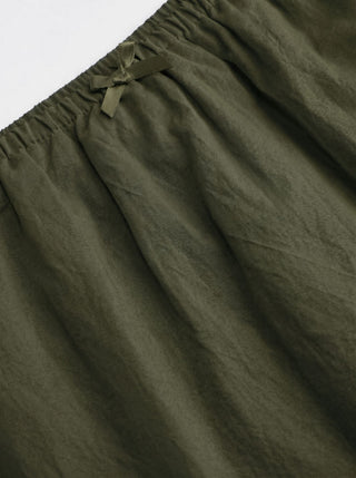Cotton-blend Low Rise Textured Bowknot Ruffle Hem Mini Skirt