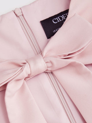 Cut Out Bowknot Puff Sleeve A-line Mini Dress