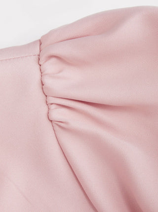 Cut Out Bowknot Puff Sleeve A-line Mini Dress
