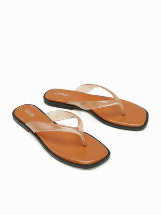 SQUARE TOE FLIP-FLOP SLIPPERS