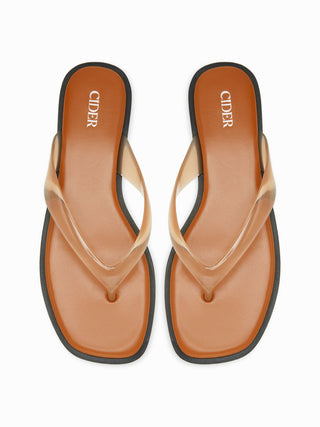 SQUARE TOE FLIP-FLOP SLIPPERS