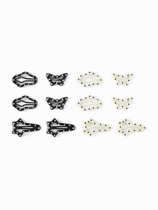 12PCS POLKA DOT HAIR CLIP SET