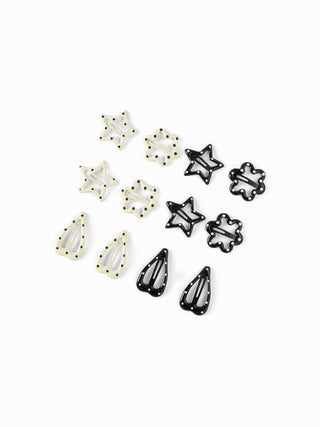 12PCS POLKA DOT HAIR CLIP SET