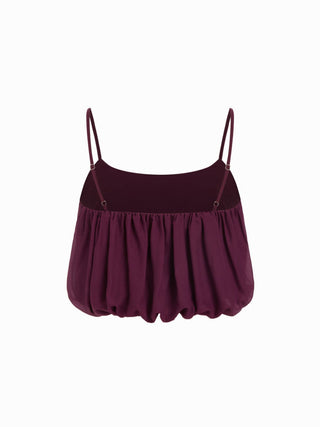 Chiffon Bubble Hem Crop Cami Top & Mid Rise Maxi Skirt Set