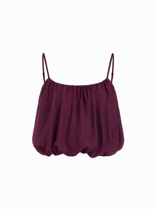 Chiffon Bubble Hem Crop Cami Top & Mid Rise Maxi Skirt Set