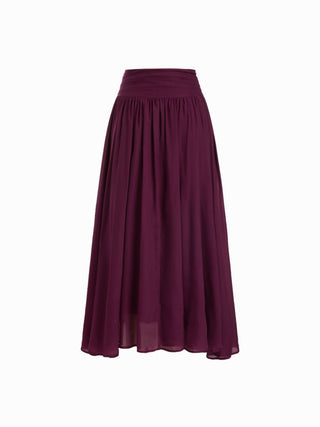 Chiffon Bubble Hem Crop Cami Top & Mid Rise Maxi Skirt Set