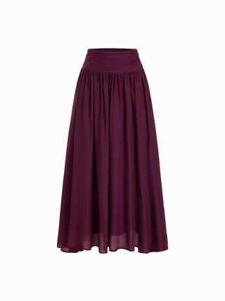 Chiffon Bubble Hem Crop Cami Top & Mid Rise Maxi Skirt Set