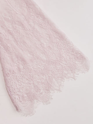 Lace Scalloped Hem Bell Sleeve Top & V-Neck Cami Top