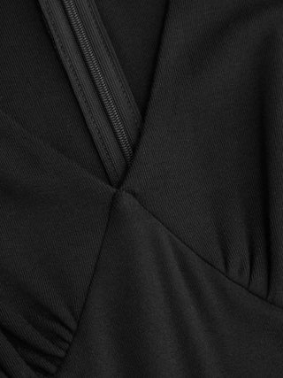 V-neck Bell Sleeve Ruched Jogger Jumpsuit