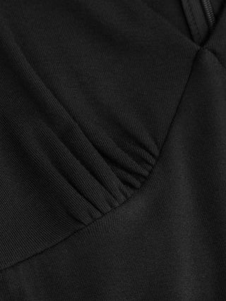 V-neck Bell Sleeve Ruched Jogger Jumpsuit