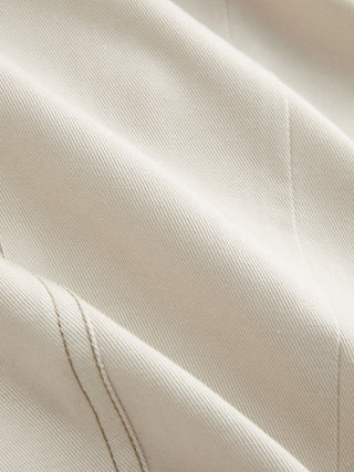 Peter Pan Collar Puff Sleeve Stitch Metal Detail Cotton-blend Jacket