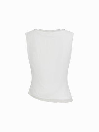 Chiffon Textured Ruched Tank Blouse
