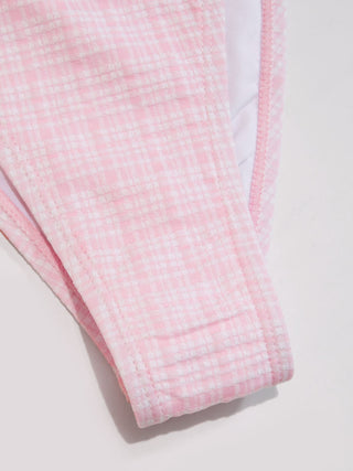 V-neck Gingham Criss-Cross Bikini Set